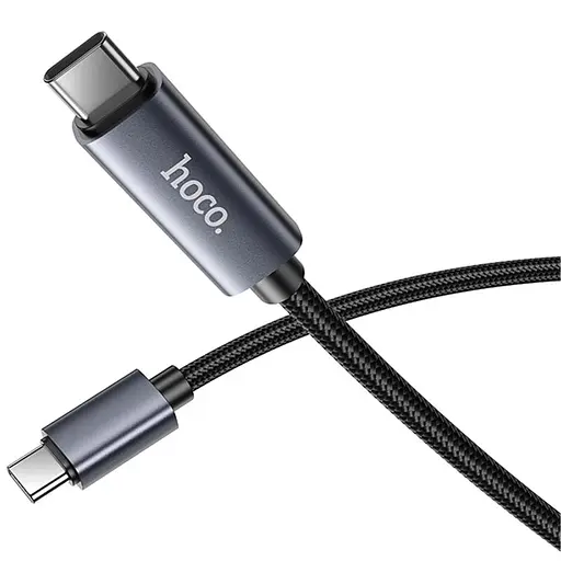 Дата кабель Hoco X112 Favor with display Type-C to Type-C 60W (1m) Black - фото 4