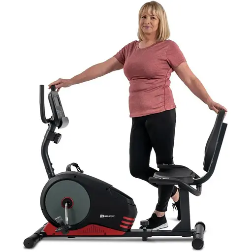 Горизонтальный велотренажер Hop-Sport HS-040L Root черно-красный - model 2020 - фото 6