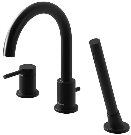 Змішувач для ванни Kohlman Axel black на борт ванни QB241AB Чорний матовий - фото 1