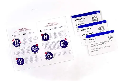 Настільна гра English Student Картки для вивчення бізнес англійської мови English Student Bussiness English (укр.) (41315776) - фото 5