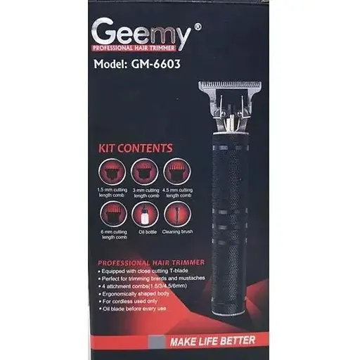 Профессиональная беспроводная машинка-триммер для стрижки Geemy Gm 6603 черный - фото 3