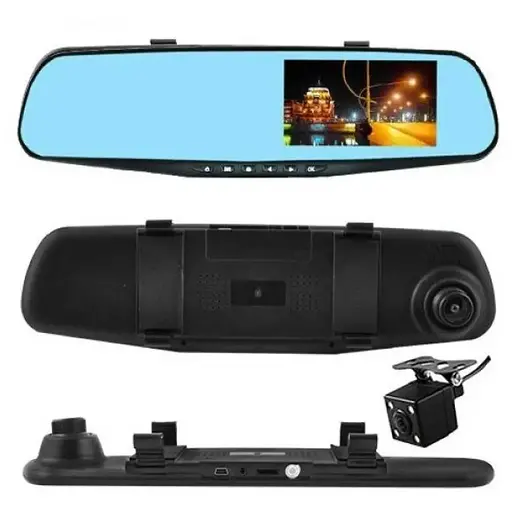 Зеркало с видеорегистратором Vihicle blackbox DVR L9000 4.3" (2 камеры) Full HD - фото 2