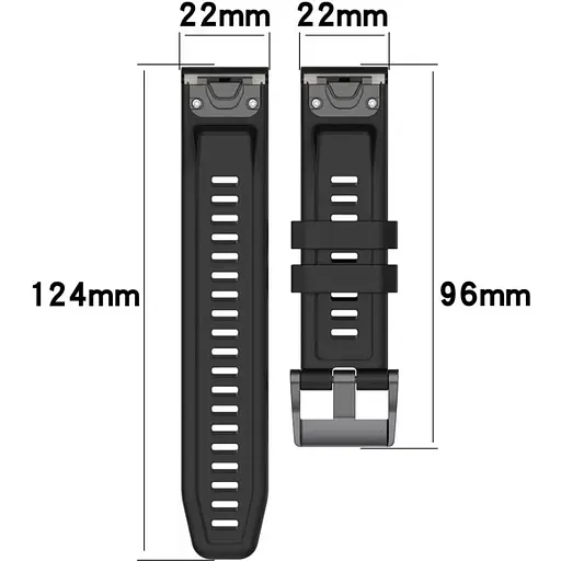 Ремінець DK CDK для Garmin Instinct 3 45mm 22mm Silicone Sport Band Classic (015189) (black) - фото 2