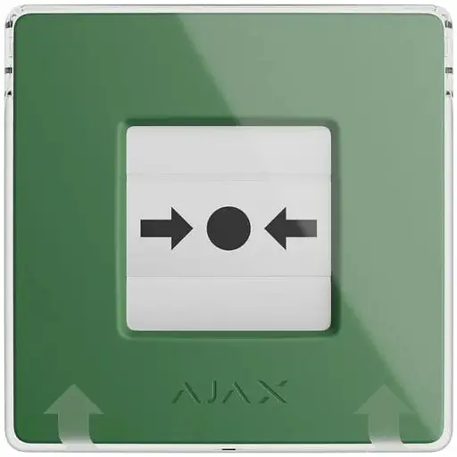 Беспроводная настенная кнопка для активации пожарной тревоги вручную Ajax для жилых объектов Manual Call Point, jeweller, беспроводной, зеленый - фото 1