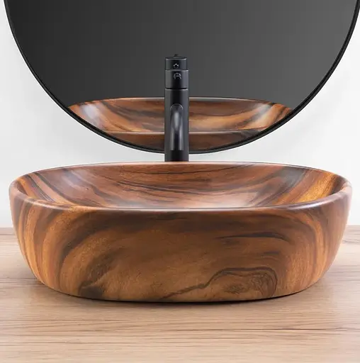 Умивальник Rea Amelia wood matt накладний REA-U5060, Коричневий - фото 3