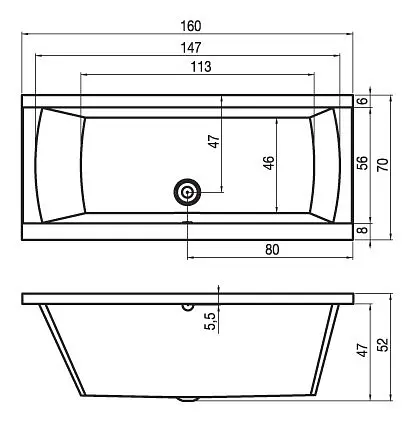 Ванна акрилова Rho Jula 160x70 BA7100500000000 Білий - фото 2