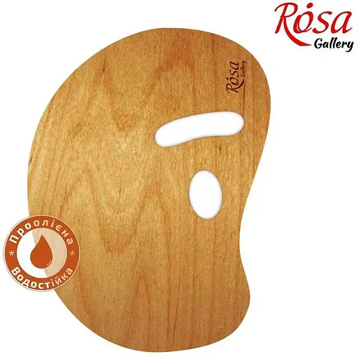 Палитра Rosa Gallery деревянная овальная МОДЕРН эргономичная промасленная 30х40 см  - фото 1