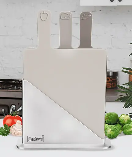 Набір обробних дощок Maestro MR-1789 на підставці 3 шт. Сірий - фото 2