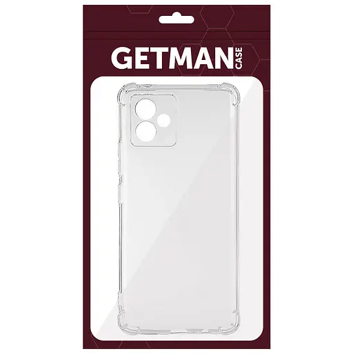 TPU чехол GETMAN Ease logo усиленные углы Full Camera для Motorola Moto G14 Бесцветный (прозрачный) - фото 5