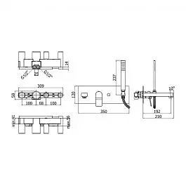 Смеситель для ванны Paffoni Tilt black matt TI001NO, Черный матовый - фото 2