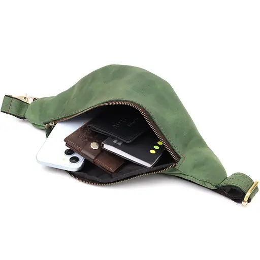 Стильна чоловіча бананка відмінної якості з натуральної шкіри вінтажної шкіри. SHVIGEL 34х14х7 см sum0027444 - фото 18