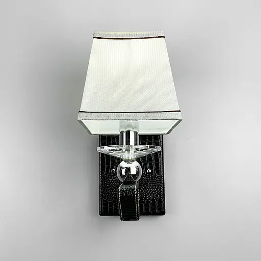 Бра з класичним тканинним абажуром та екошкірою Line F S 1449/1 BK - фото 3