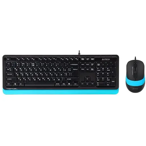 Комплект (клавиатура + мышь) A4Tech F1010 Black/Blue USB