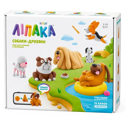Набір пластиліну що самостійно твердіє Ліпака Собаки-Друзяки (15030-UA01)