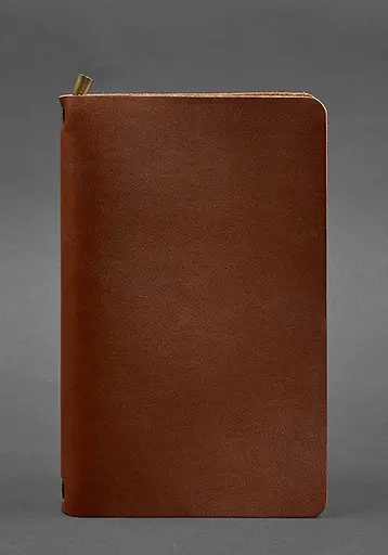 Кожаный блокнот (софт-бук) 8.0 на резинке светло-коричневый - фото 1