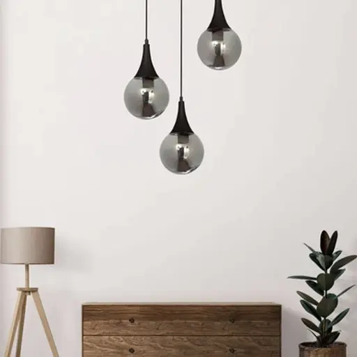 Підвісний світильник GOLF з графітовим плафоном Line.F 11191/1 BK+GR - фото 1