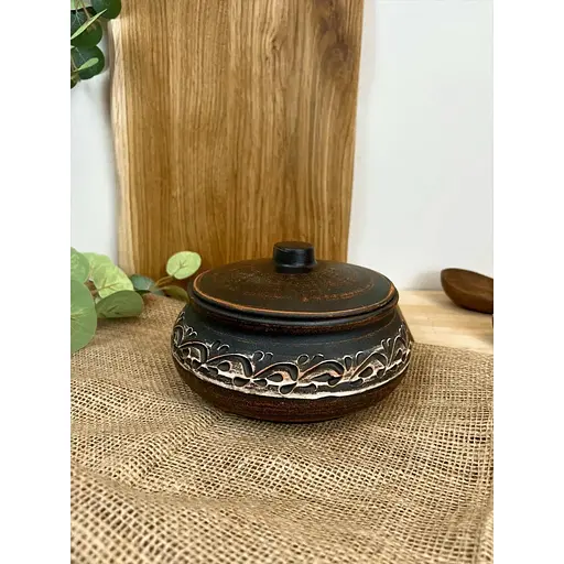 Колбасник 1 л керамический (глиняный) резной Ангоб