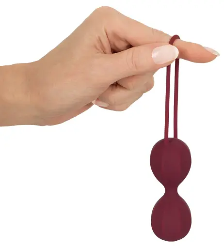 Вагінальні кульки Magic Shiver, 15.5 см, бордовий - фото 3