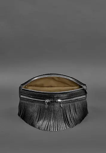 Шкіряна жіноча сумка на пояс Spirit чорна - фото 6