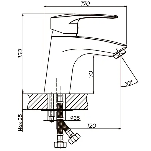 Смеситель для умывальника Haiba Germes 001 HB0139 Хром - фото 2