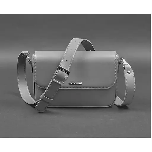 Жіноча шкіряна сумка Mary сіра - фото 1