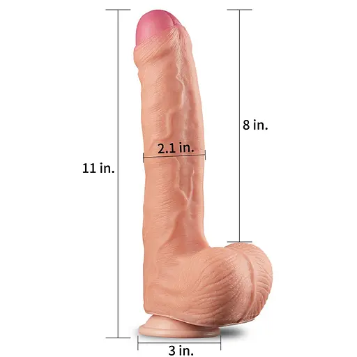 Большой фаллос на присоске LoveToy Nature Cock 28 см телесный - фото 3