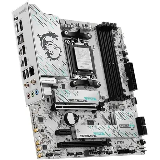 Материнская плата MSI AM5 B850M Gaming PLUS WIFI, B850, 4xDDR5, Int.Video (CPU), 4xSATA3, 2xM.2, 1xPCI-E 5.0 x16, 1xPCI-E 4.0 x16, 1xPCI-E 3.0 x1, ALC897, 8126 5G, WiFi 7, Bluetooth 5.4, 11xUSB 3.2 / 4xUSB 2.0, HDMI/DP, MicroATX - фото 4