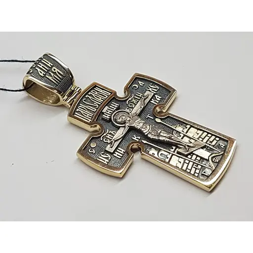 Золотий хрестик Харківська ювелірна фабрика. Архангел Михайло. 11552-ЧЕВРО - фото 5