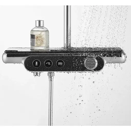 Душова система Dusel Pour Chrome Smart з підсвіткою (245307000), Хром - фото 3