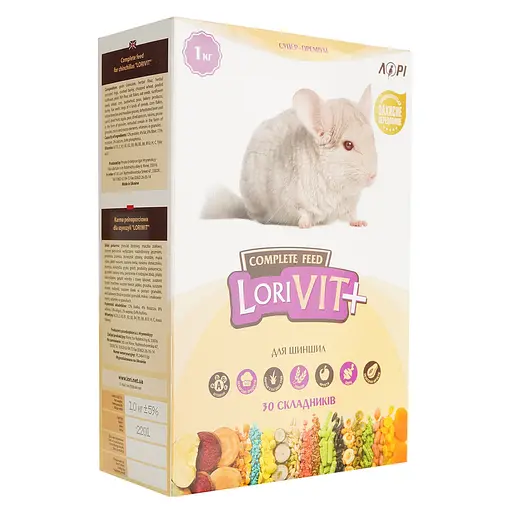 Уценка. Корм для шиншилл Лоривит+ полнорационный 1 кг