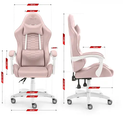 Компьютерное кресло Hell's HC-1000 Pink (тканина) - фото 5