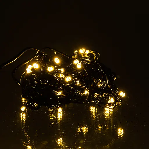 Новорічна кімнатна гірлянда нитка GarlandoPro 6 м 50 LED чорний дріт Жовтий W50LED6MBY - фото 2
