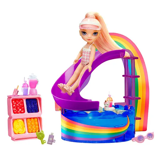 Детский игровой набор с куклой серии Littles Счастливый праздник в бассейне Rainbow High 522249 - фото 6