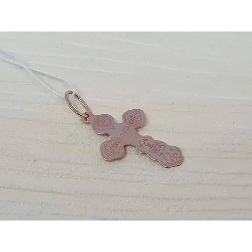 Золотой крестик Харьковская ювелирная фабрика с алмазной гранью. Спаси и сохрани. 118 - фото 3