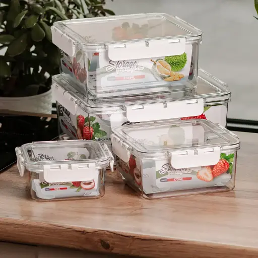 Набор лотков для хранения продуктов Yiwu HP-27-4 4 штуки 0.7 л 1.7 л 3.3 л 5.7 л - фото 2