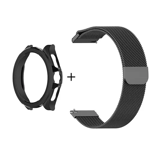 Комплект Tamister для годинника Xiaomi Watch 2Pro чорний (бампер + металевий ремінець 22 мм) - фото 2
