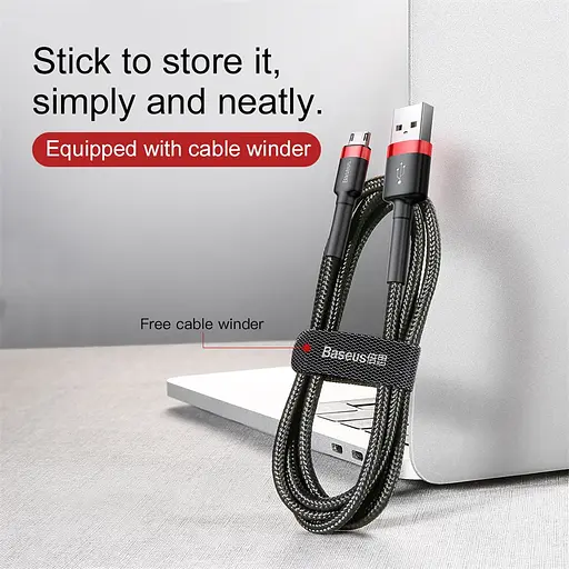 Кабель Baseus cafule Cable USB For Micro 2A 3m Red+Black - фото 13