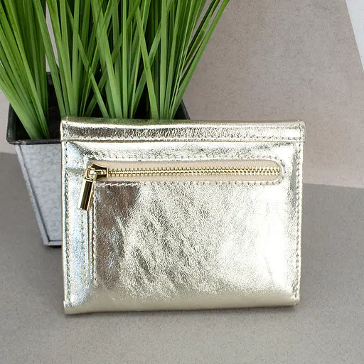 Гаманець жіночий шкіряний маленький Sabrina золотий - фото 3