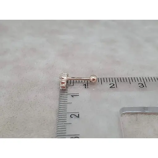 Золота сережка для пірсингу хеліксу Ірій з фіанітами. З40001ШТ - фото 5