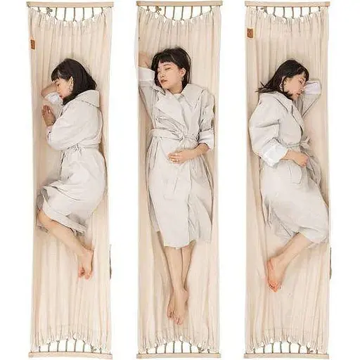 Одноместный гамак без опрокидывания Naturehike NH20DC001 хлопок (300 х 90см) Бежевый - фото 7