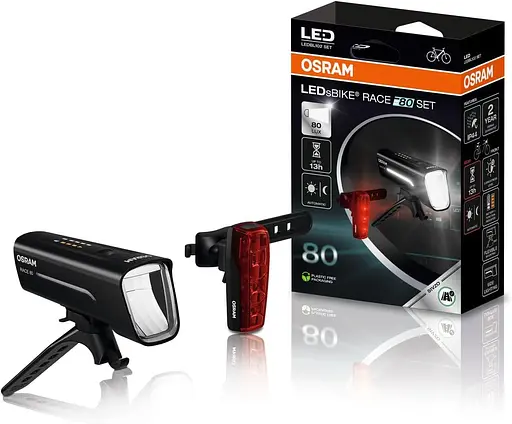 Комплект світлодіодних ліхтарів для велосипеда зі стоп-сигналом Osram LEDsBike Race 80 - фото 5