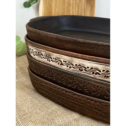 Деко для запікання керамічне (глиняне) різьблене Колосок - фото 6