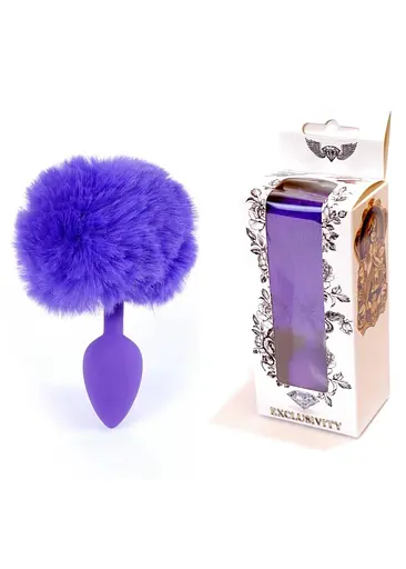 Анальна пробка Boss Jewellery Silicon Bunny Tail 6.5 см (фіолетовий)