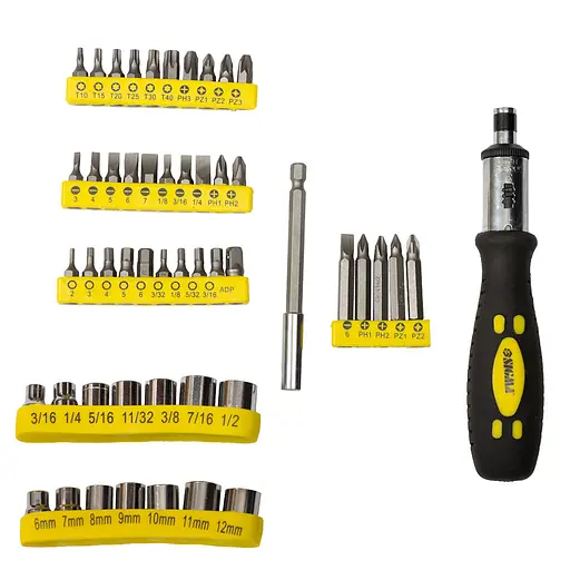 Викрутка Sigma + насадки торцеві та біти 51 шт CrV 400213 - фото 1