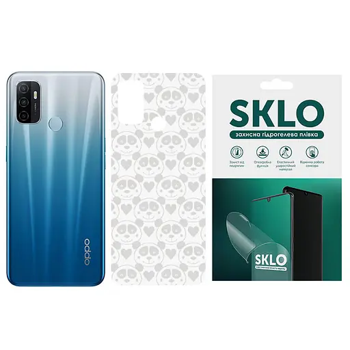 Захисна гідрогелева плівка SKLO Back (тил) Transsp. для Oppo A5s / Oppo A12 Прозорий / Панди