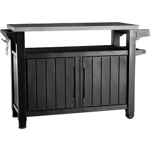 Стіл-буфет садовий для барбекю Keter Unity XL антрацит 207 л - фото 1