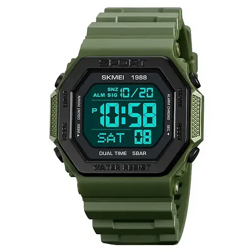 Чоловічий спортивний годинник Skmei 1988 (Зелений) - фото 2