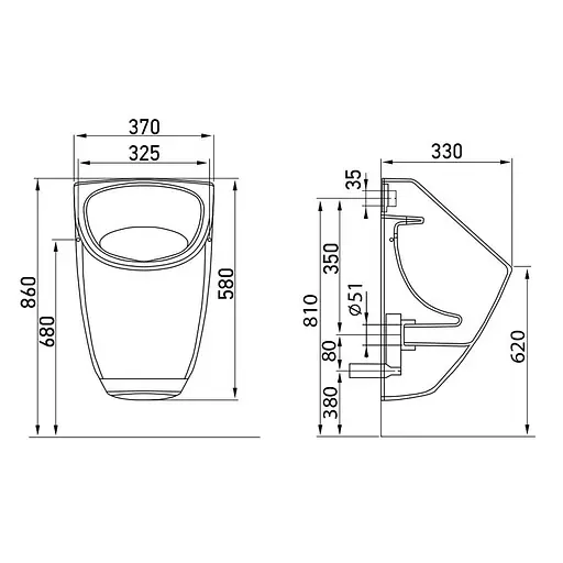 Уринал (пісуар) Volle Maro 13-52-888, Білий - фото 2