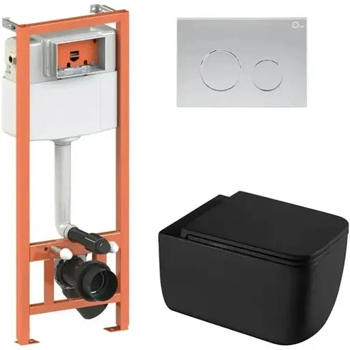 Набір Q-tap Nest 4 в 1 підвісний унітаз Gemini Ultra Quiet 530х365х373 + комплект інсталяції QT2533076EUQMB46170 - фото 1