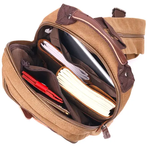 Комфортный рюкзак из текстиля Vintage 22х32х8 см sum0021444 - фото 5